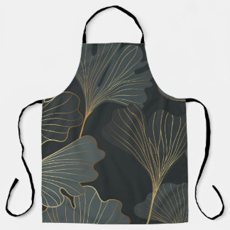 Tablier Golden Ginkgo : Luxueux Déco Floral.