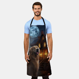 Tablier Golden Retriever Halloween effroi