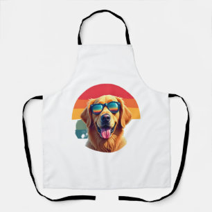 Tablier Golden Retriever pour enfants garçons filles lunet