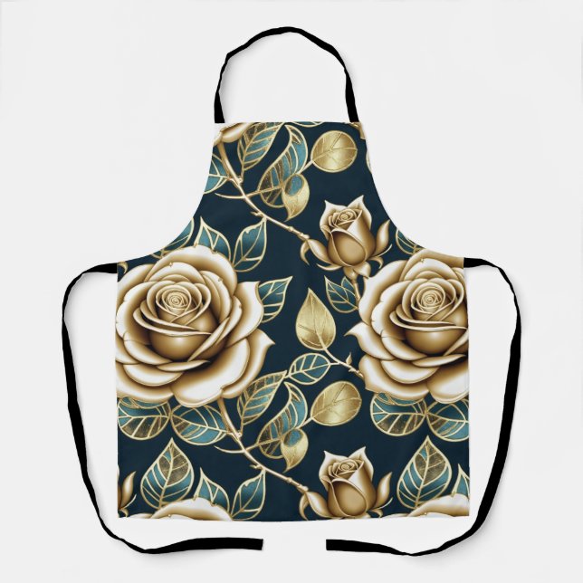 Tablier Golden Roses With a Metallic Finish (Recto)