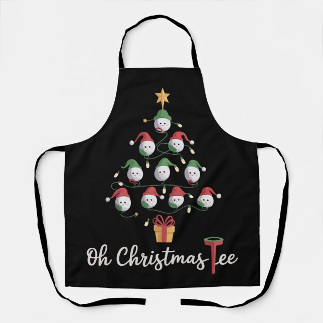 Tablier Golf Golfer Funny Golfing Oh Christmas Tee (Recto)