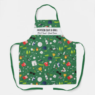 Tablier Golf Lover Motif Personnalisé Chef Golfer Nom Apr