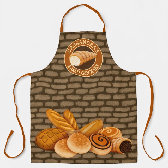 Tablier Goodies cuites Pain Baker's Logo Bricks peints (Recto)