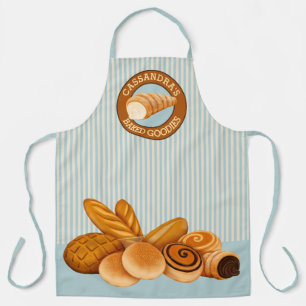 Tablier Goodies cuites Pâtisserie Pain Baker Logo Bleu Gra