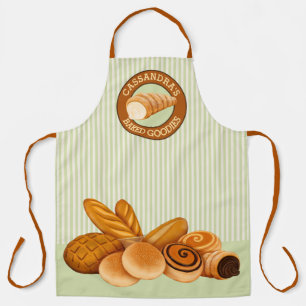 Tablier Goodies cuites Pâtisserie Pain Baker Logo Green S