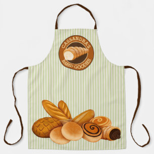 Tablier Goodies cuites Pâtisserie Pain Baker Logo Green S