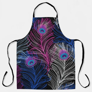 Tablier Gorgeous Vintage pattern of peacock feathers on a