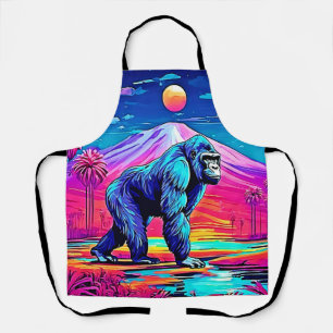 Tablier Gorille de Neon en pleine jungle surréaliste