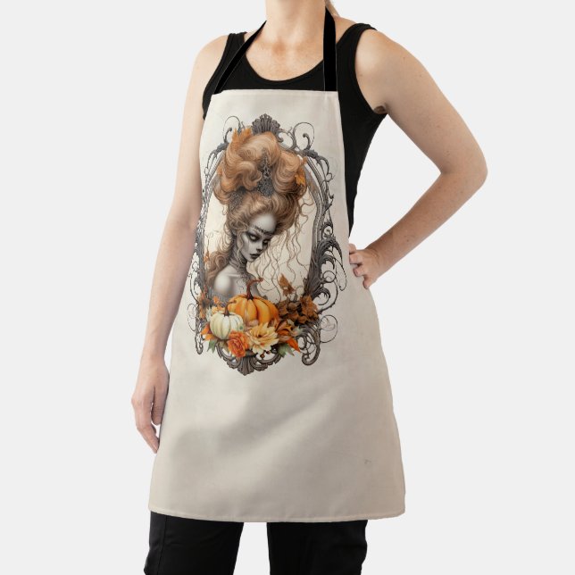 Tablier Goth Déplaisante Lady Citrouilles Merci (Insitu)
