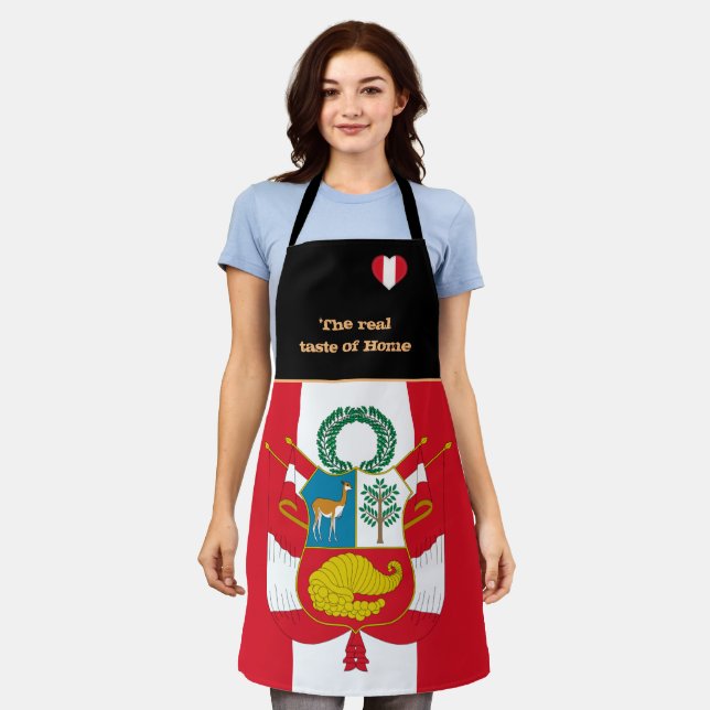 Tablier Goût de la maison & Drapeau péruvien, Pérou /Cuisi (Porté)