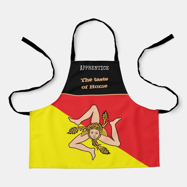 Tablier Goût de la maison & Drapeau sicilien, Sicile /Cuis (Recto)