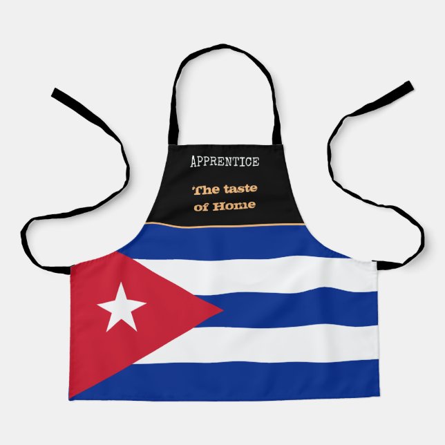 Tablier Goût de la maison et drapeau cubain, Cuba /Cuisine (Recto)
