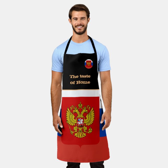 Tablier Goût de la maison et drapeau russe, Russie /Cuisin (Porté)