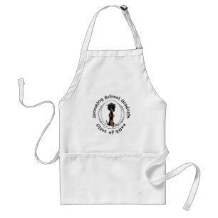 Tablier Graduation Dachshund Chien (noir & bronze) mignonn