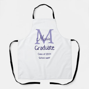 Tablier Gradué ajouter nom monogramme violet simple m mini