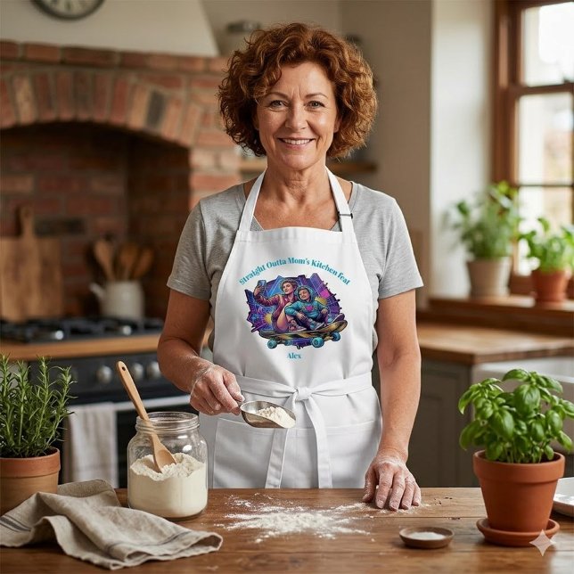 Tablier Graffiti Mom & Son Apron - Custom Name Gift (Créateur téléchargé)