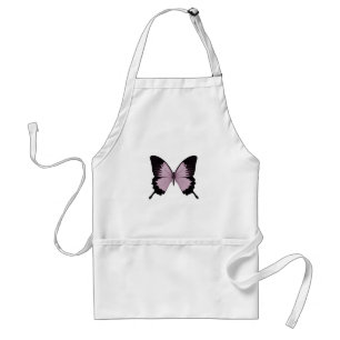Tablier Grand papillon rose et noir - personnalisez