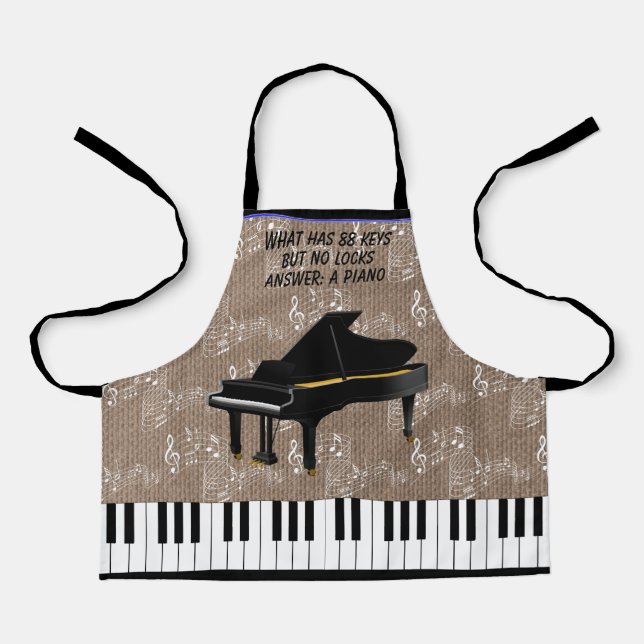 Tablier Grand PIANO Tout-En-Un Imprimé (Recto)