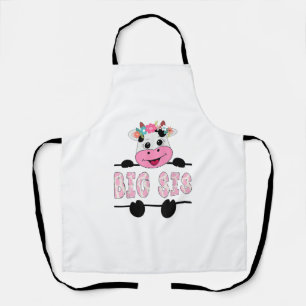 Tablier Grand Sis De L'Anniversaire Fille Vache Soeur Fami