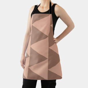 Tablier Grand Triangles géométriques Mocha Mousse Dusty ro
