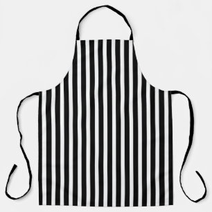 Tablier Grande Cuisine à rayures noir et blanc classique