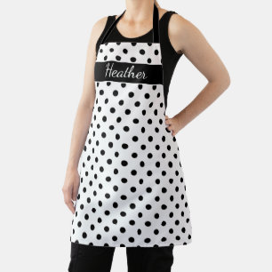 Tablier Grande cuisine motif en noir et blanc sur mesure