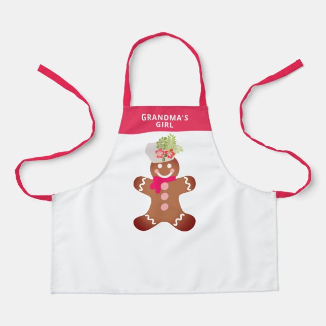 Tablier Grandmas Rose Cute Fille Gingerpain Cuisine (Recto)
