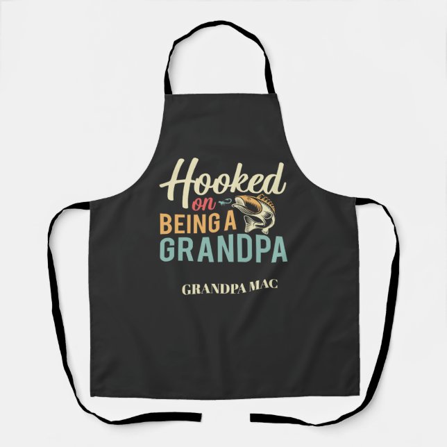 Tablier Grandpa Fishing Grilling Barbecue (Recto)