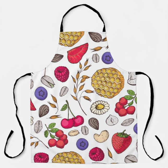 Tablier Granola, motif muesli sans soudure. Main des floco (Recto)