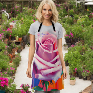 Tablier Gras Bohemian Rose Artsy Personnalisé