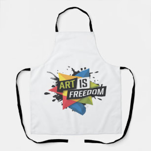 Tablier Gras "L'art est la liberté" Design d'expression cr