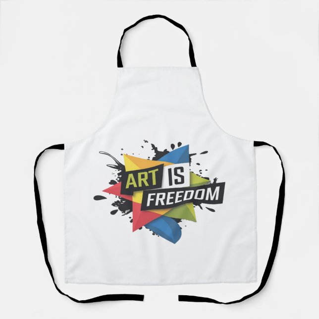 Tablier Gras "L'art est la liberté" Design d'expression cr (Recto)