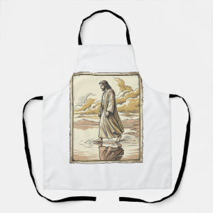 Tablier Gravure de marche spirituelle vintage dans l'eau