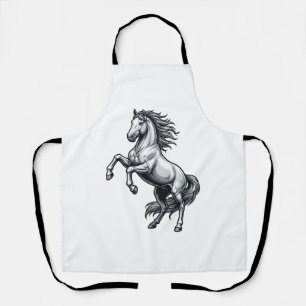 Tablier Gravure Vintage Cheval Cabré Design Vectoriel_1