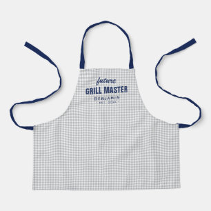 Tablier Gray en vichy futur maître grill personnalisé