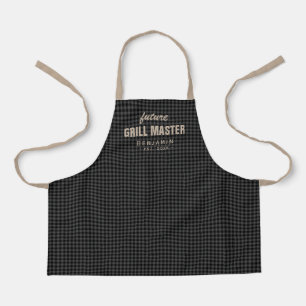 Tablier Gray en vichy futur maître grill personnalisé