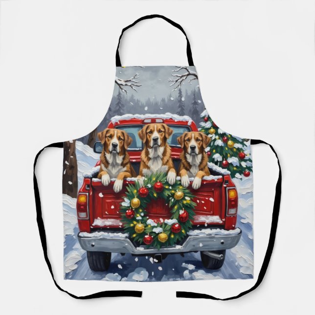Tablier Greater Swiss Mountain Dog Christmas Red Truck (Recto)