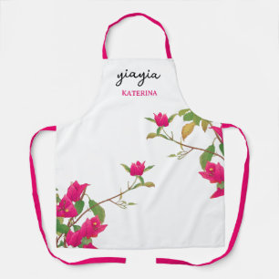Tablier Grec Yiayia Grand-mère grecque Bougainvillea