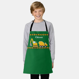 Tablier Green Boys Construction Véhicule Enfants Personnal