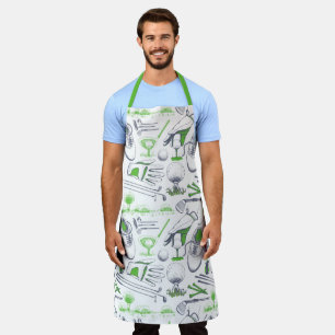 Tablier Green Golf Icons Motif