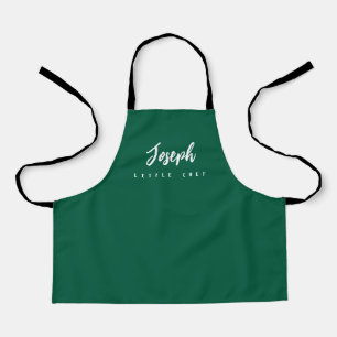 Tablier Green Little Chef Script Name Personnalisé Enfants
