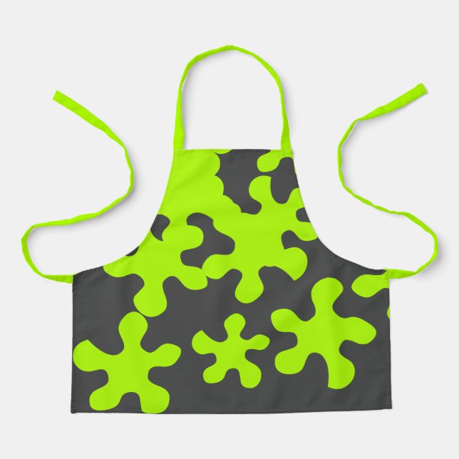 Tablier green slime fusain gris fun (Recto)