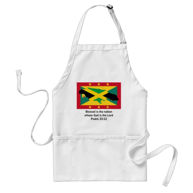 Tablier GRENADA JAMAICA APRON Bienheureuse écriture de la  (Devant)