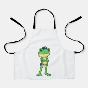 Tablier Grenouille en tant qu'agent de police avec casquet