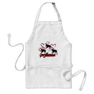 Tablier Greyhounds Et Red Hearts Dog Apron