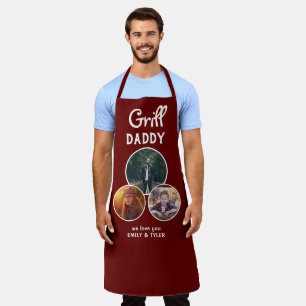 Tablier Grill Daddy Modern Oval 3 Photo Fête du Père