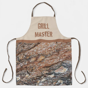 Tablier Grill Master Rustic Tree Bark Motif Photo Nature