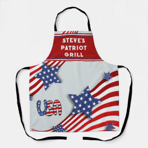 Tablier Grill patriotique personnalisé