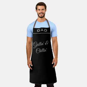 Tablier Grillage noir personnalisé, Papa de l'enfant #FATH