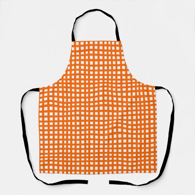 Tablier Grille de maillage carré orange (Recto)